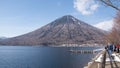 Nikko, Japan - May 2017: Visiting Lake Chuzenji and Mt Nantai in Nikko National Park, Japan