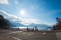 Tourist to walking at Chuzenji lake at nikko