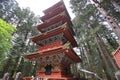tower of Toshogu shrine , dedicated to Tokugawa Leyasu. UNESCO World Heritage Site Royalty Free Stock Photo