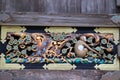 three wise monkeys sculpture is shown in Toshogu shrine , UNESCO World Heritage Site Royalty Free Stock Photo