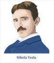 Nikola Tesla hand drawing vector illustration