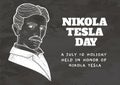 Nikola Tesla portrait illustration, line art vector poster template