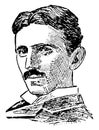 Nikola Tesla, vintage illustration