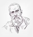 Nikolai Andreyevich Rimsky-Korsakov vector sketch portrait illustration