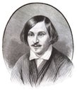 Nikolai Gogol 1809-1852, famous Russian writer and novelist. Old engraved portrait