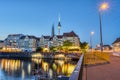 The Nikolaiviertel, the river Spree and the Television Tower