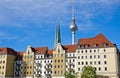 Nikolaiviertel and TV-tower in Berlin Royalty Free Stock Photo
