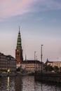 Nikolaj, Copenhagen Contemporary Art Center at sunset in Denmark