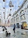 Moscow, Russia, February, 11, 2024. Nikolskaya Street on a frosty winter day in Moscow