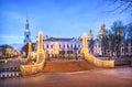 Nikolsky Naval Cathedral with a bell tower in St. Petersburg Royalty Free Stock Photo