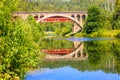 Nikolsky Stone Railway Bridge is one of the main decorations on the road from Sim to Asha Royalty Free Stock Photo