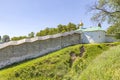 Holy Dormition Pskovo-Pechersky Monastery Pskov-Caves Monastery. Fortress walls Royalty Free Stock Photo