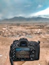 Nikon camera front of mountains