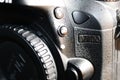 Nikon D7100 dls camera in closeup Royalty Free Stock Photo
