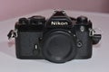 Nikon FM,analog camera Model. Vintage Nikon 35mm SLR.