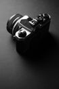 Nikon fm2 on a black background Royalty Free Stock Photo
