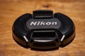 Nikon lens cap with nikon logo