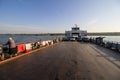 Ferry from Nikopol to Kamyanka - Dniprovska on the Dnipro river Royalty Free Stock Photo