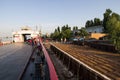 Ferry from Nikopol to Kamyanka - Dniprovska on the Dnipro river Royalty Free Stock Photo