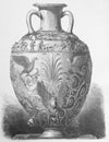 The Nikopol vase engraved in the vintage book the History of Arts by Gnedych P.P., 1885