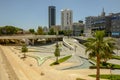 Cityscape of Nicosia eleftheria square with modern futuristic architecture. Cyprus