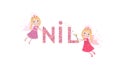 Nil female name with cute fairy