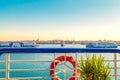 Nile cruise, view of the river from the deck of a cruise ship Royalty Free Stock Photo