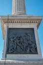 Nile Mural sculpture at Nelson`s Column, Trafalgar Square, London, UK