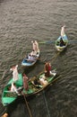 Nile river basin carrying life Egyptians trying to sell fish to ships