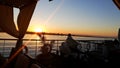 Sunset Nile River Cruise in Egypt. Royalty Free Stock Photo