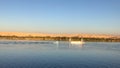 Sunset Nile River Cruise in Egypt. Royalty Free Stock Photo