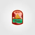 Nile river logo pyramid vector illustration design Royalty Free Stock Photo