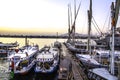 Nile river at sunset in Luxor, Egypt. Royalty Free Stock Photo