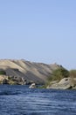 Nile Rivers ,dunes and tombs,Aswan Royalty Free Stock Photo