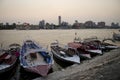 Nile riverside with boats cairo egypt