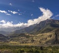 Nilgiri and Tilicho Himal view on the way to Jomsom in Mustang