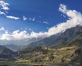 Nilgiri and Tilicho Himal view on the way to Jomsom