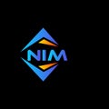 NIM abstract technology logo design on Black background. NIM creative initials letter logo concept