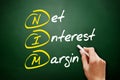 NIM - Net Interest Margin acronym, business concept on blackboard Royalty Free Stock Photo