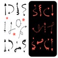 set of black and coral arrows Royalty Free Stock Photo