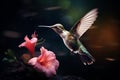 Nimble Flying hummingbird. Generate Ai Royalty Free Stock Photo