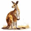 A nimble kangaroo bounding, AI generated