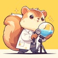 A nimble squirrel scientist cartoon style