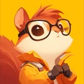 A nimble squirrel software engineer cartoon style