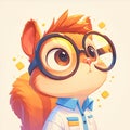 A nimble squirrel software engineer cartoon style