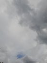 Nimbostratus clouds are dark, grey, featureless layers of cloud, thick enough to block out the Sun. Producing persistent rain. Royalty Free Stock Photo