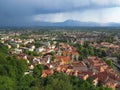 Nimbostratus clouds over Ljubljana in Slovenia