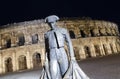 Nimes Arena at night