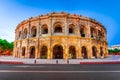 Nimes, France - Roman Arena at dusk