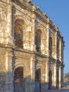 Nimes, france: roman arena at sunset Royalty Free Stock Photo